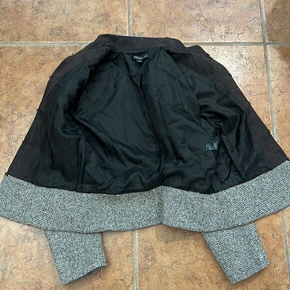 Tahari tweed brown jacket size 6 - Picture 7 of 10
